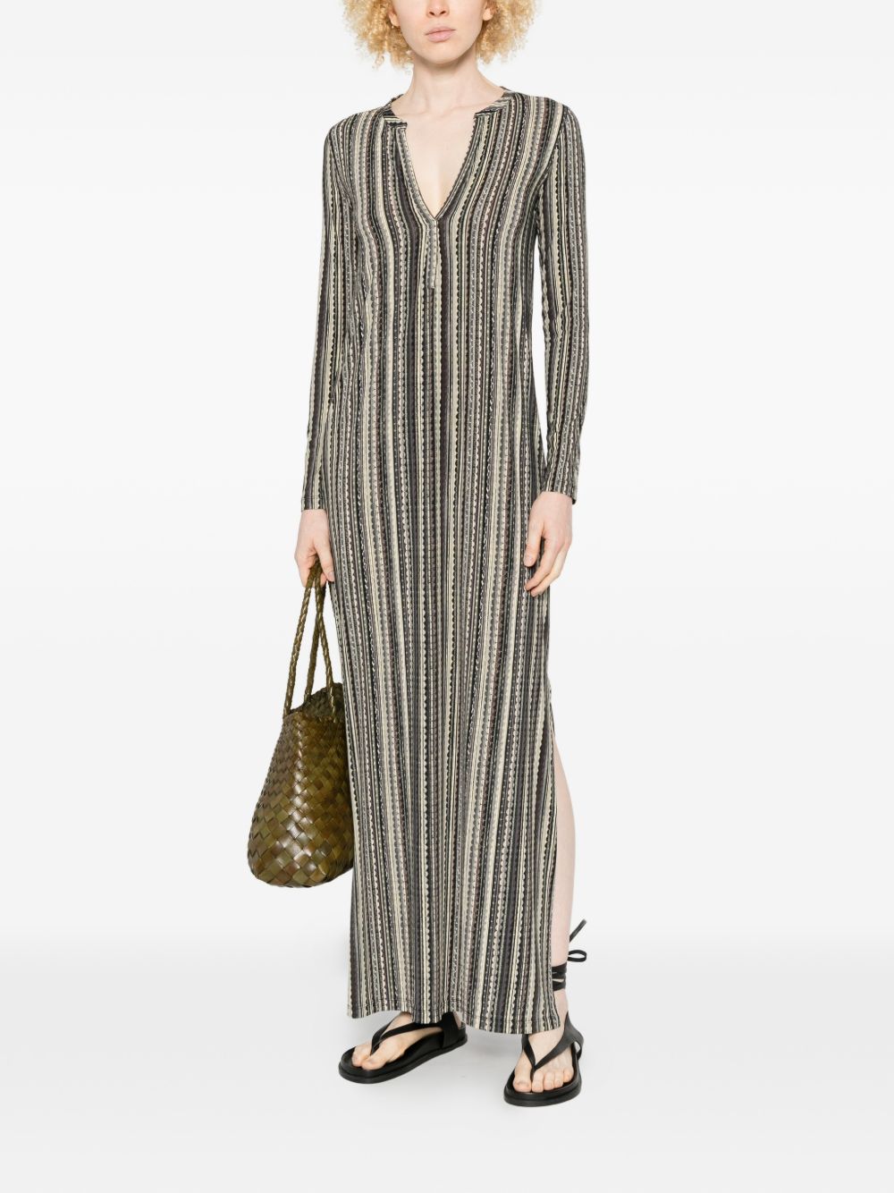 Siyu Dresses — Baez Kaftan V‑Neck Dress, Multicolor