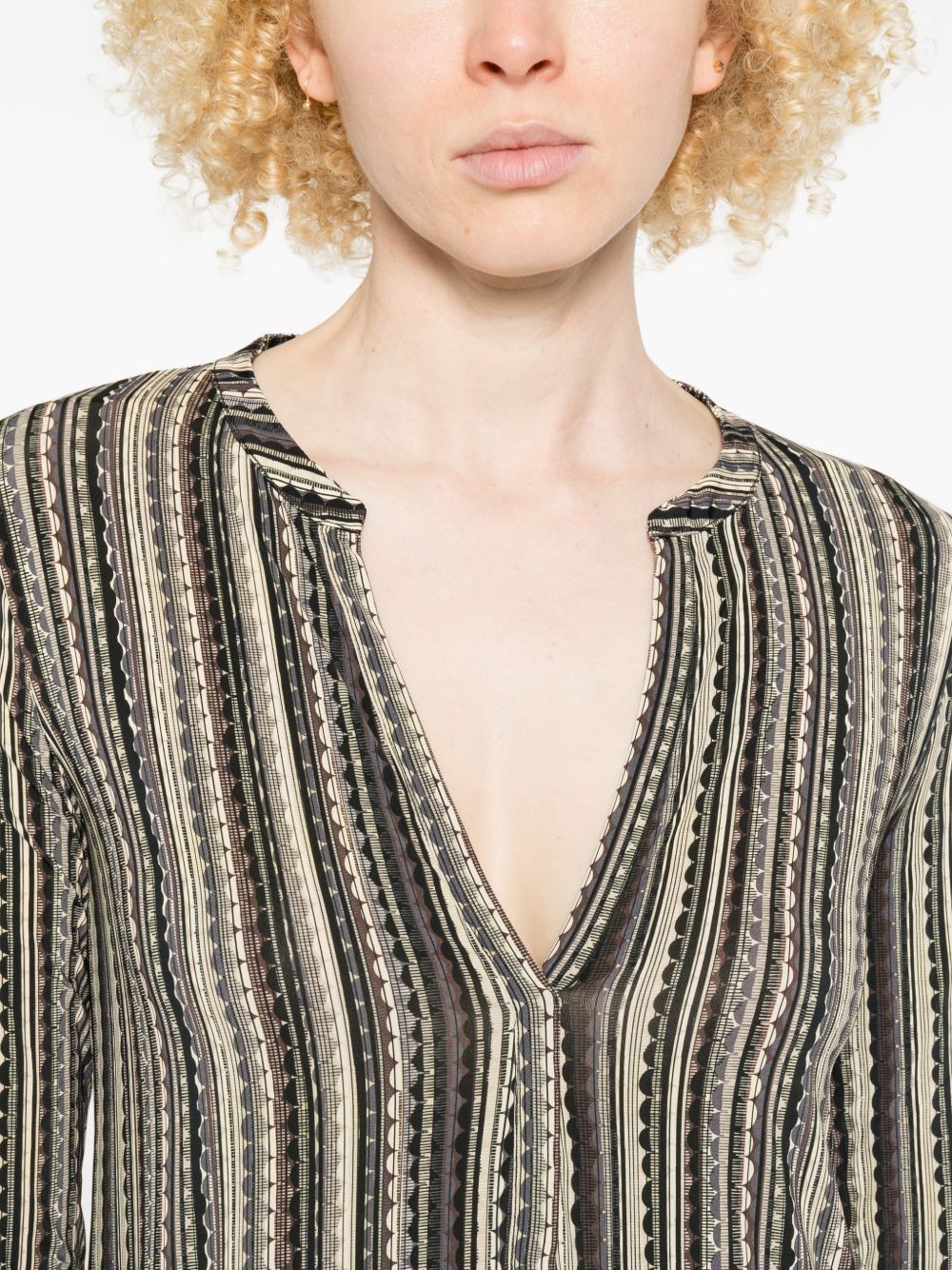 Siyu Dresses — Baez Kaftan V‑Neck Dress, Multicolor