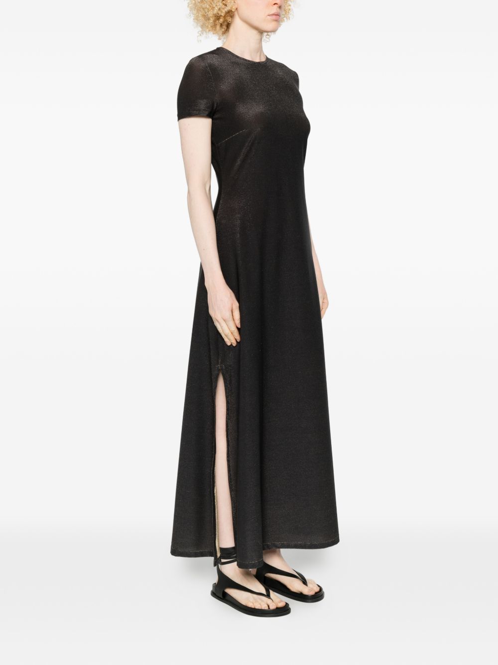 Siyu Lisos Long Dress — Black Glitter Maxi Dress