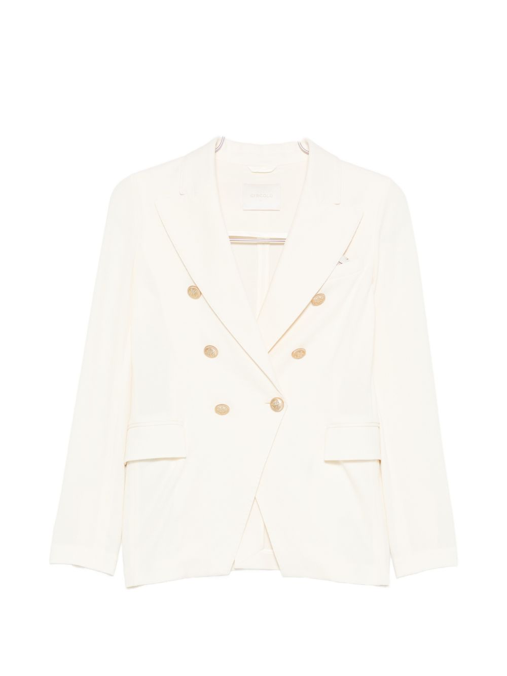 Circolo 1901 Jackets — White Double-Breasted Cotton