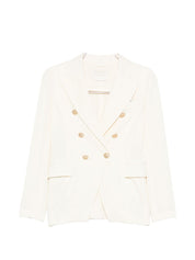 Circolo 1901 Jackets — White Double-Breasted Cotton