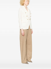 Circolo 1901 Jackets — White Double-Breasted Cotton