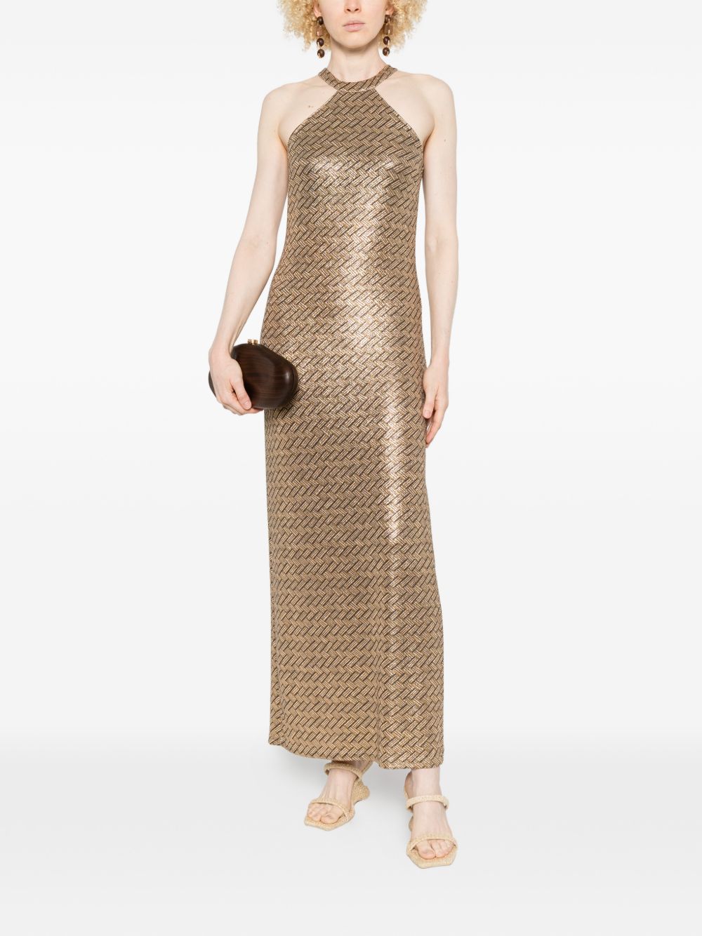 Siyu Dresses — Tallis Halterneck Long Dress (Brown)