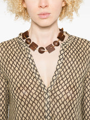 Siyu V‑Neck Money Kaftan Dress — Beige, Long Sleeves