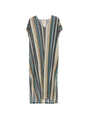Siyu Dresses — Striped V‑Neck Kaftan for Women