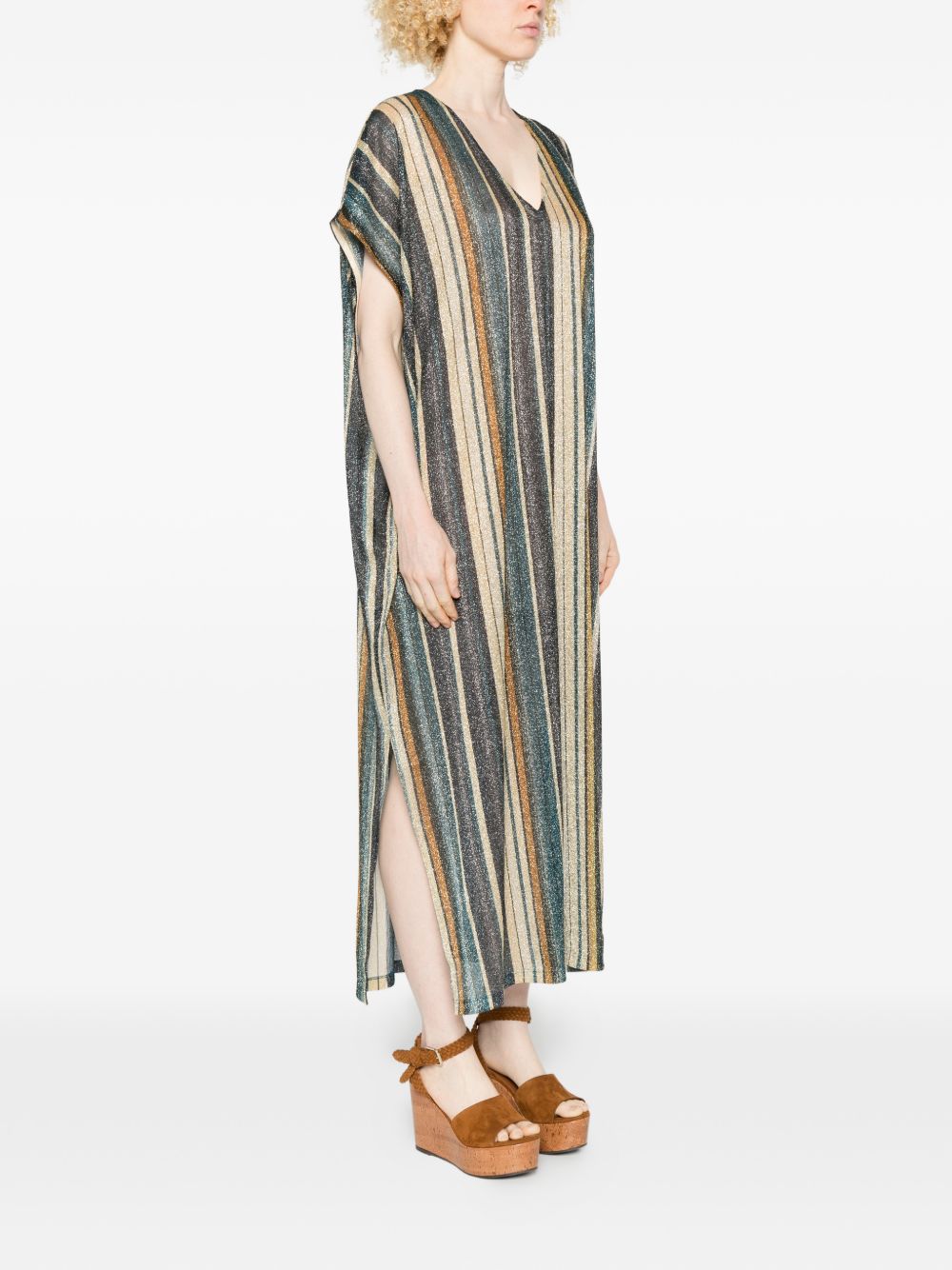 Siyu Dresses — Striped V‑Neck Kaftan for Women