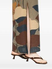 Siyu Dresses — Floral Kaftan V‑Neck Dress, Green