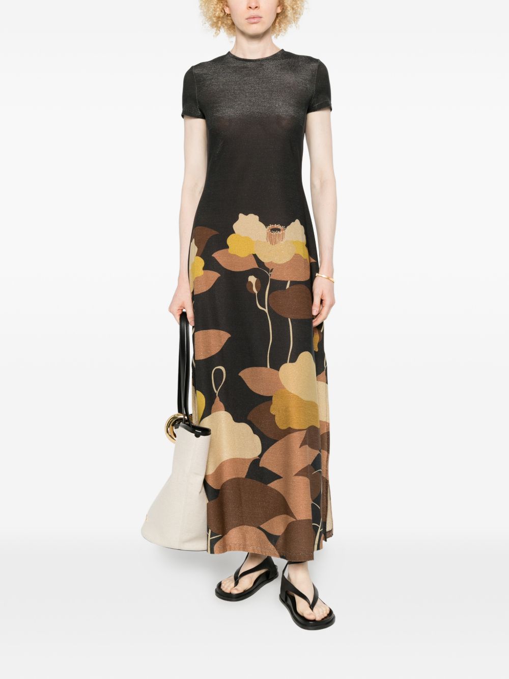 Siyu Ninfa Long Dress — Grey Floral Maxi (Women)