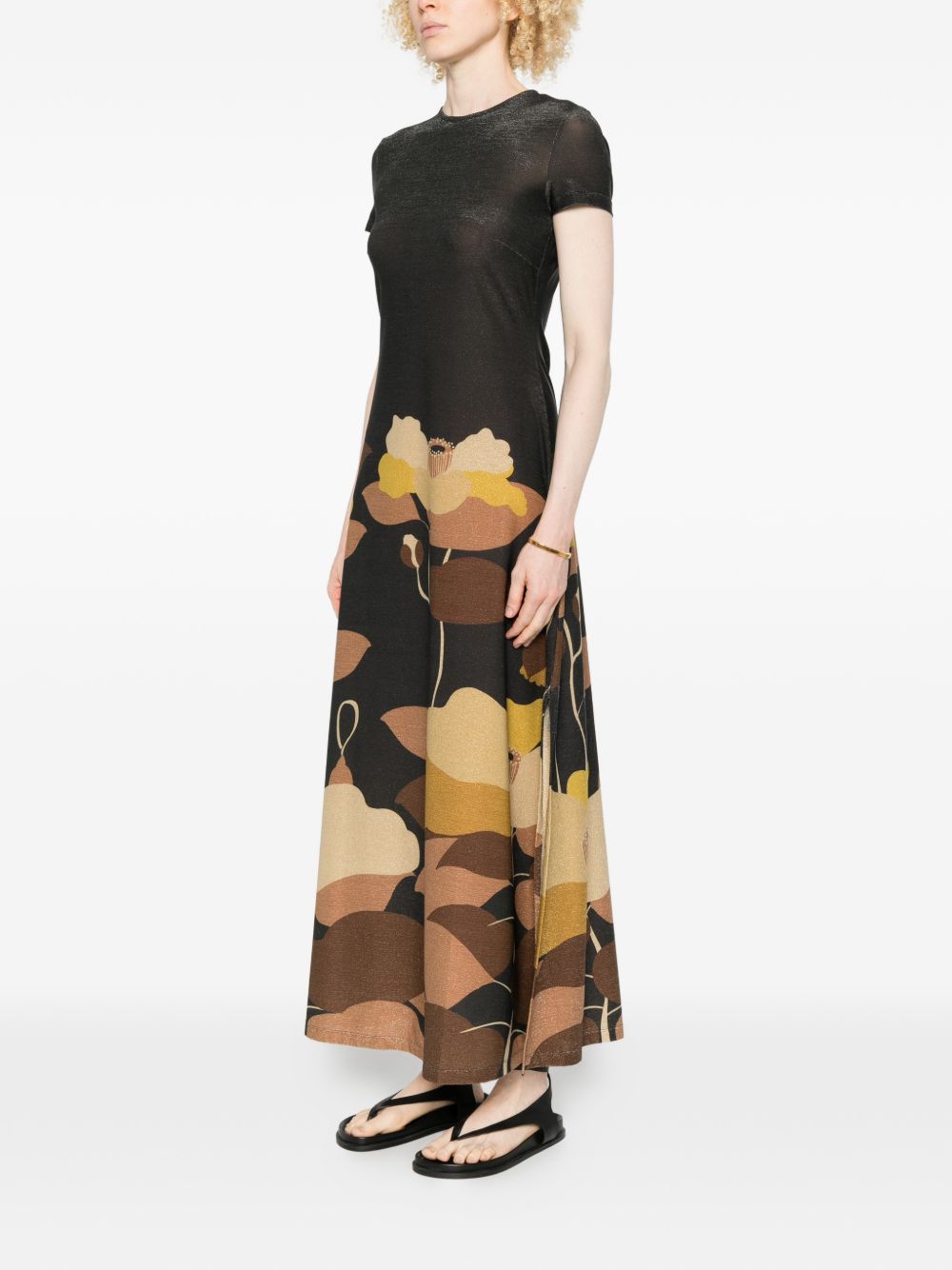 Siyu Ninfa Long Dress — Grey Floral Maxi (Women)
