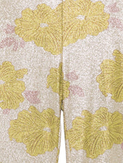 Siyu Trousers — Green Floral Flared Trousers