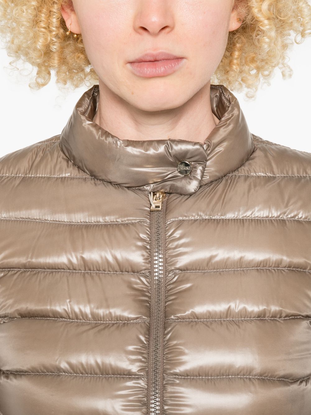 HERNO Nylon Short Down Jacket for Women — Dove Grey