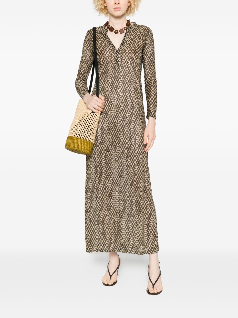 Siyu Dresses — Black V‑Neck Maxi Kaftan (New)