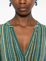 Siyu V-neck long sleeves split hem Baez kaftan dress
