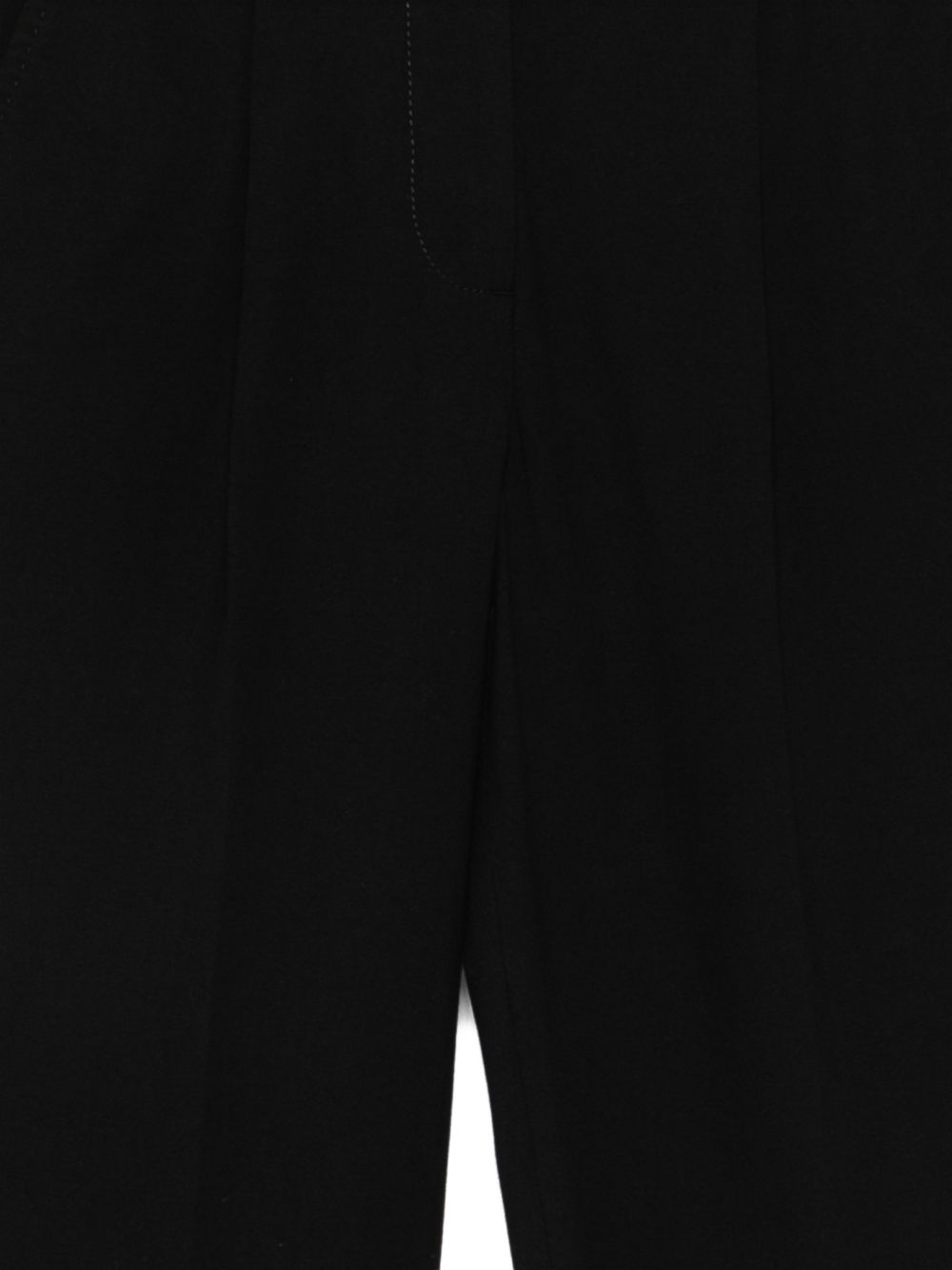 Circolo 1901 Black Trousers — Cropped Pleated Fit