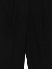 Circolo 1901 Black Trousers — Cropped Pleated Fit