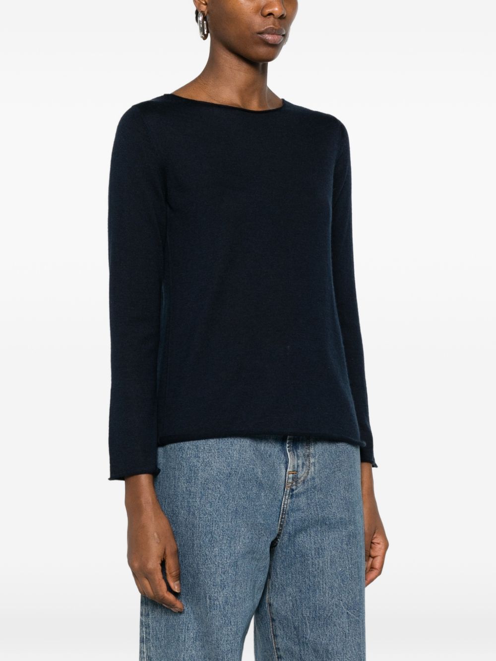 Beyou Cashmere & Silk Sweater — Blue Topwear
