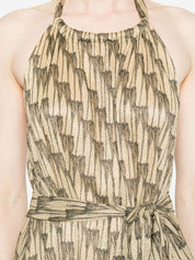 Siyu Dresses — Green Halterneck Dress with Tie Belt