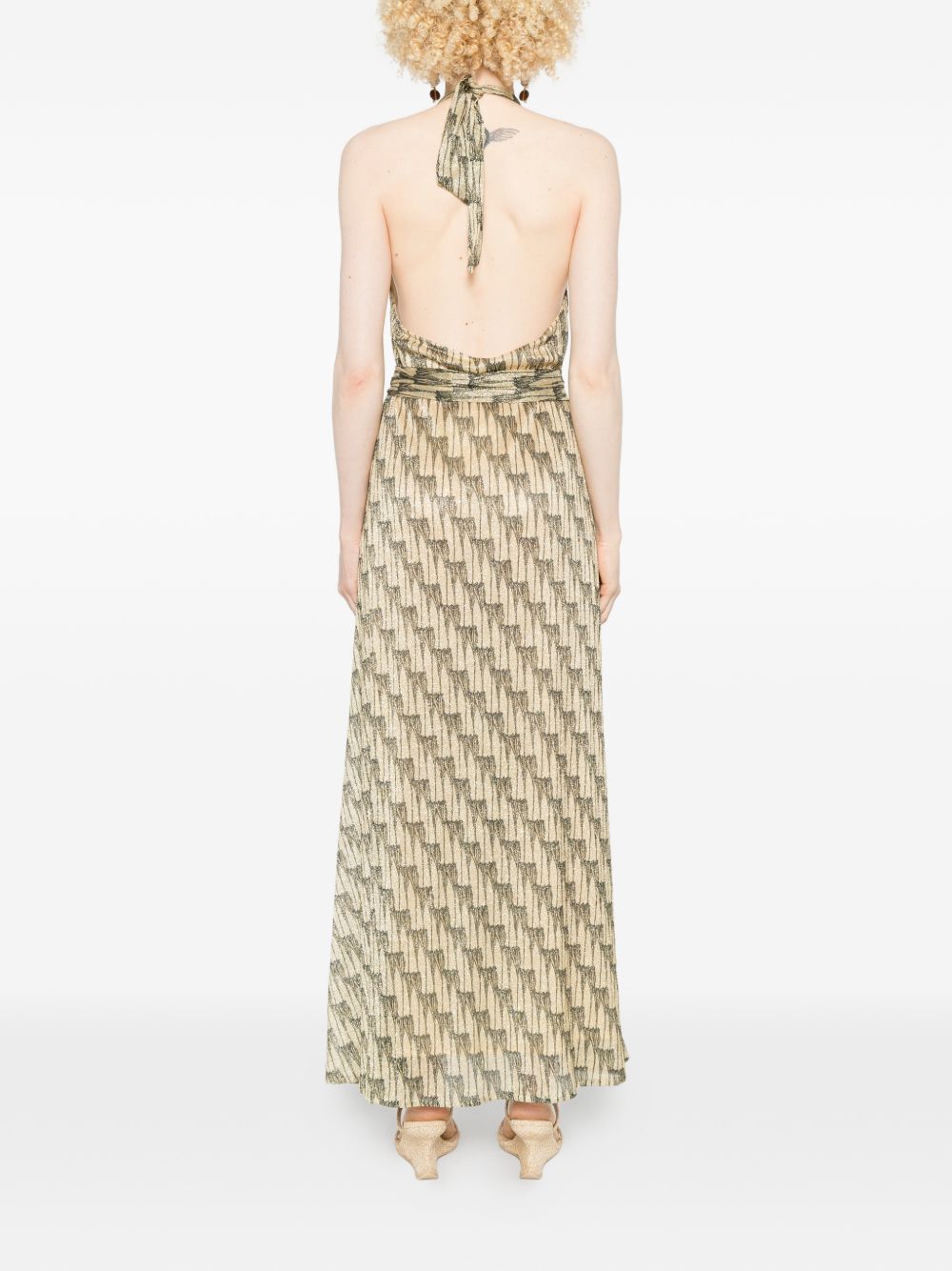 Siyu Dresses — Green Halterneck Dress with Tie Belt