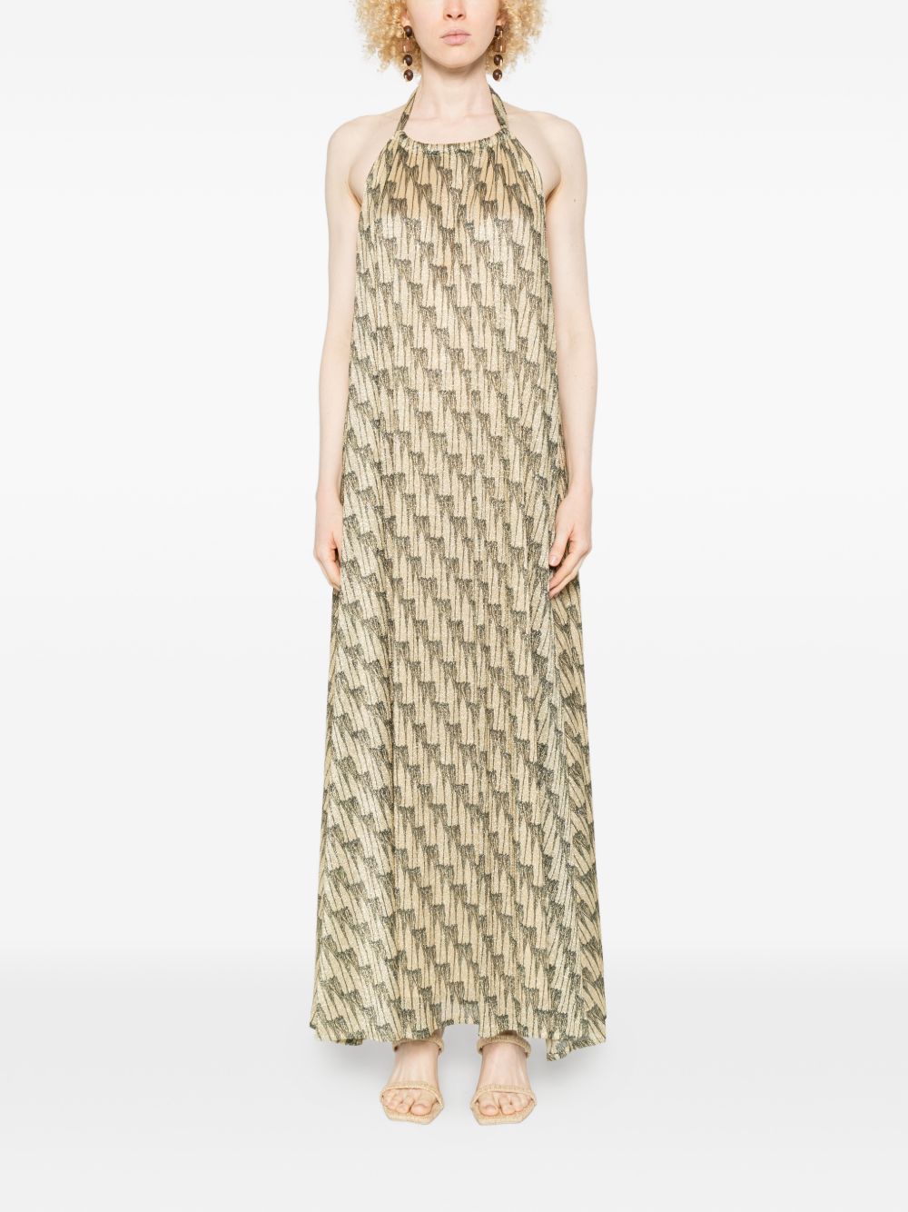 Siyu Dresses — Green Halterneck Dress with Tie Belt