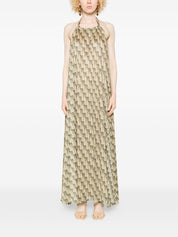 Siyu Dresses — Green Halterneck Dress with Tie Belt