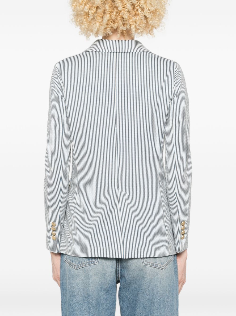 Circolo 1901 Jackets — Blue Striped Double-Breasted