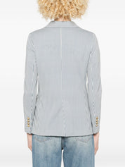 Circolo 1901 Jackets — Blue Striped Double-Breasted