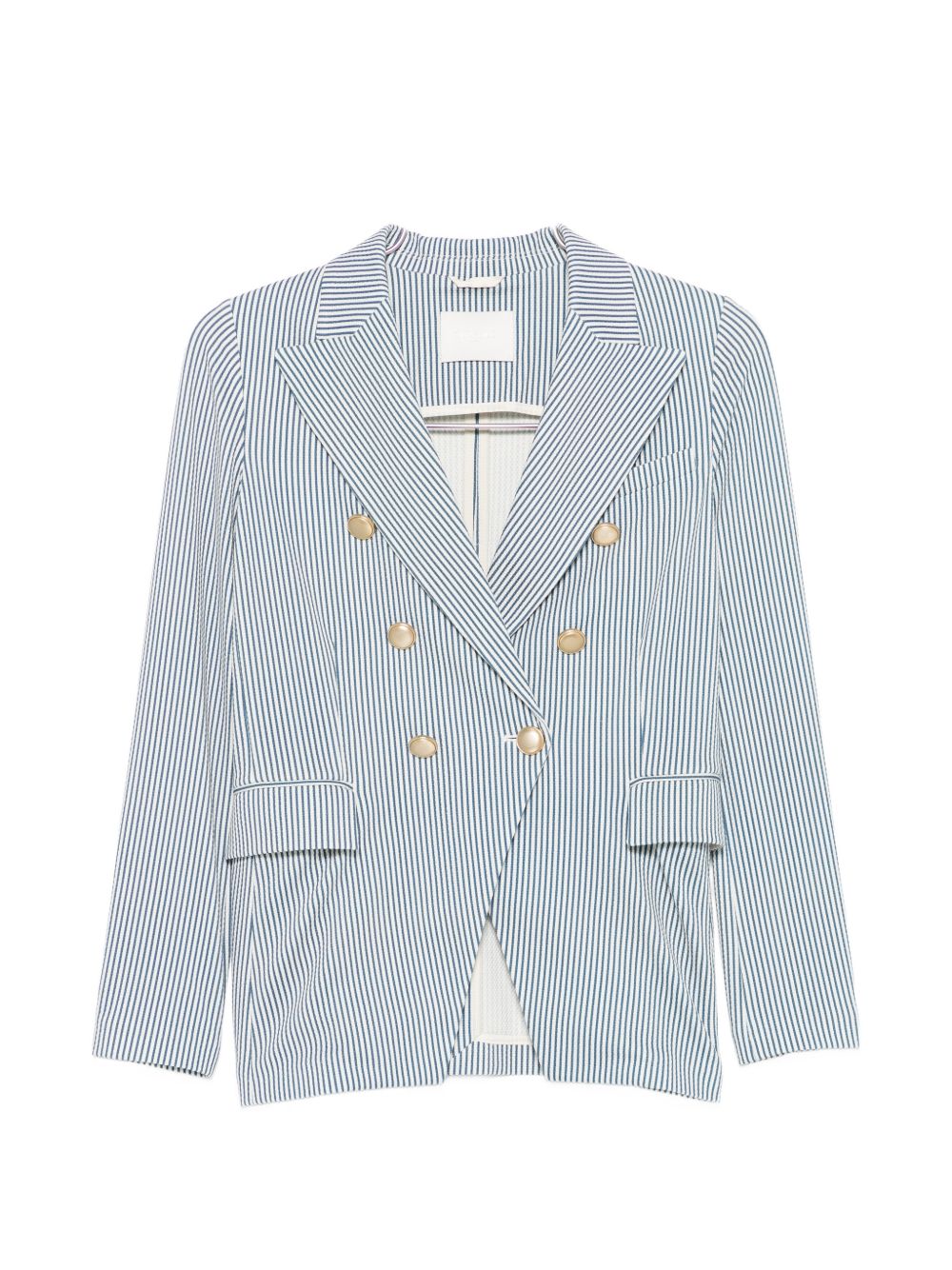 Circolo 1901 Jackets — Blue Striped Double-Breasted