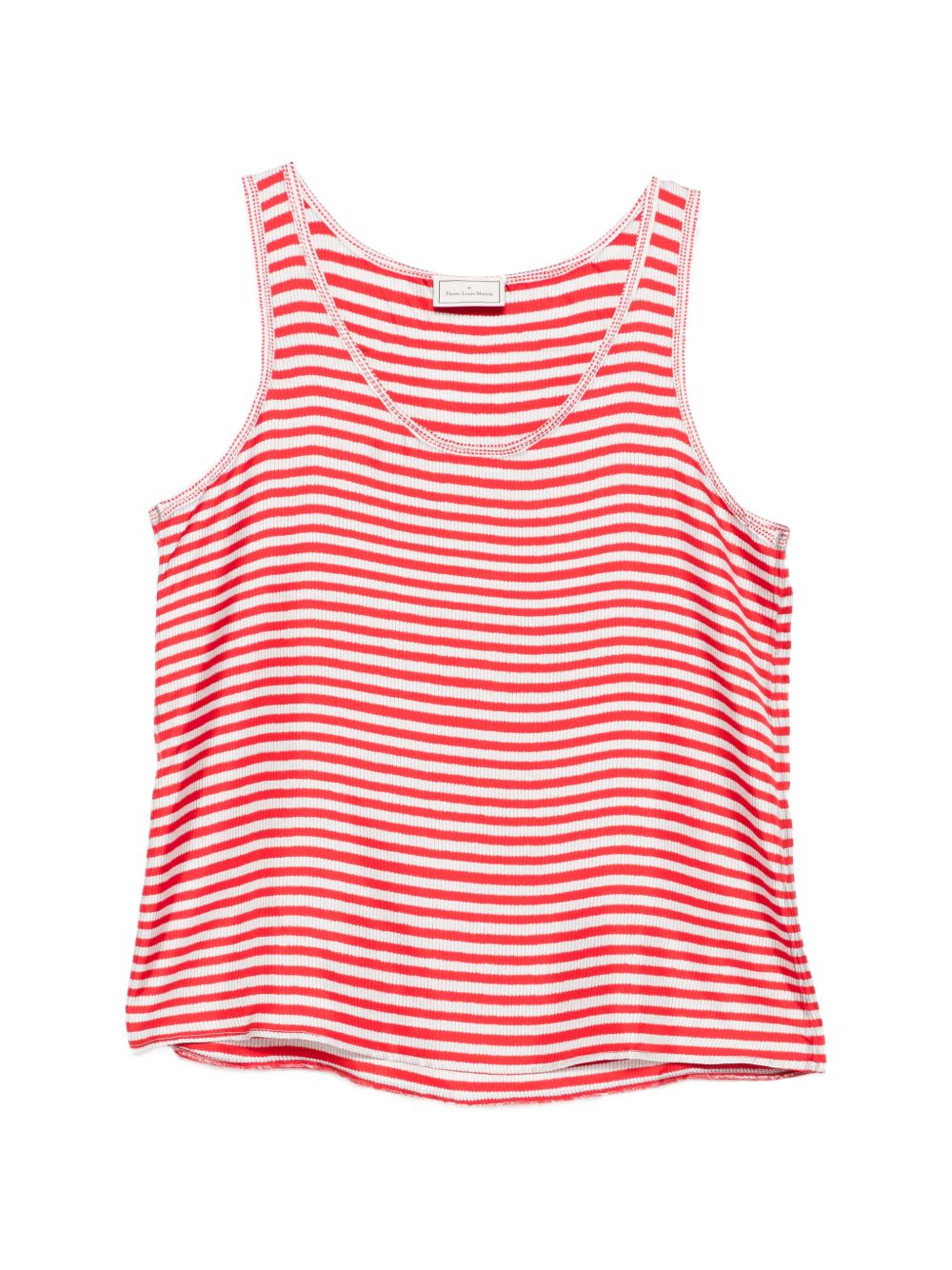 Pierre Louis Mascia Silk Striped Top — Red Ciano