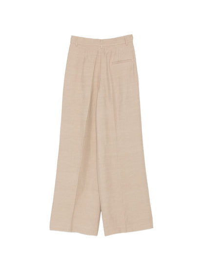 Fay Trousers for Women — Cotton Pleated Wide Leg