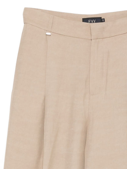 Fay Trousers for Women — Cotton Pleated Wide Leg