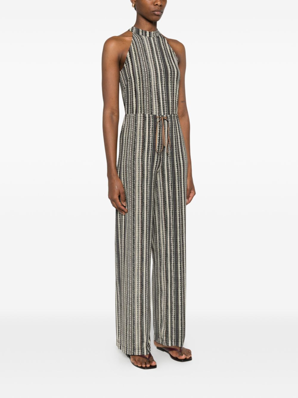 Siyu Baez Long Jumpsuit — Halterneck Drawstring (Green)