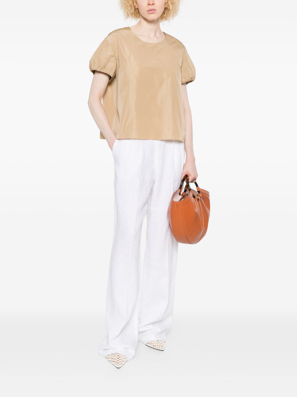 SUSANNE BOMMER Baloon Sleeves Top — Beige | Topwear