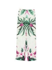 F.R.S . Printed Silk Trousers — Green Floral, Women’s
