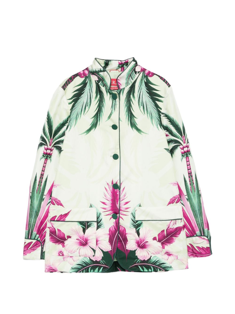 F.R.S . Printed Silk Jacket - Green Floral, Women