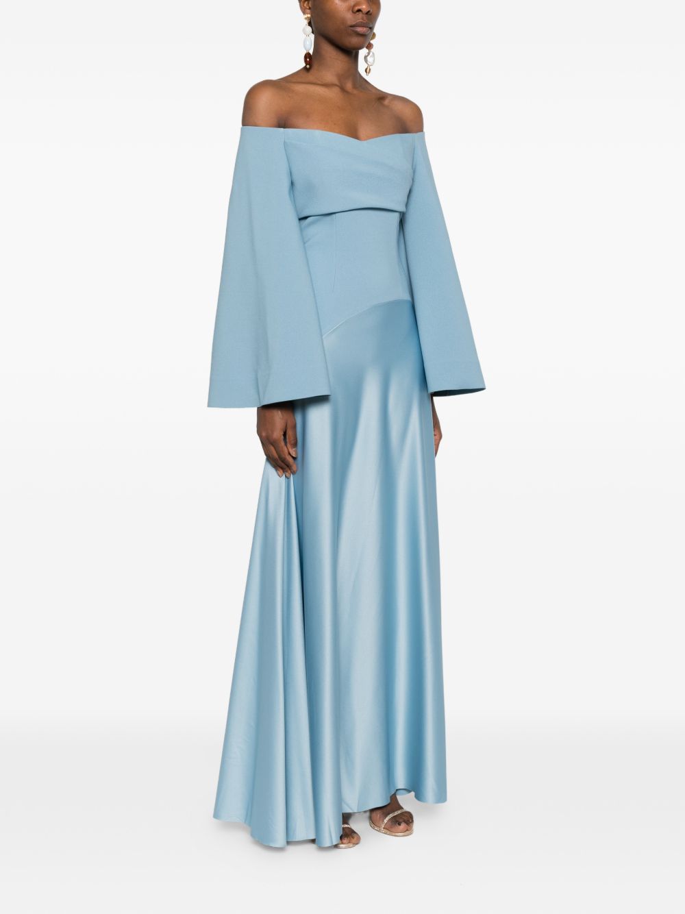 Solace London Rina Maxi Dress — Slate Blue, From €220