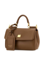 Dolce & Gabbana Brown Leather Handbag — Sicily Top‑Handle