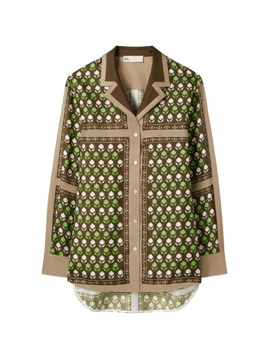 Tory Burch Brown Silk Shirts — New Season Tops