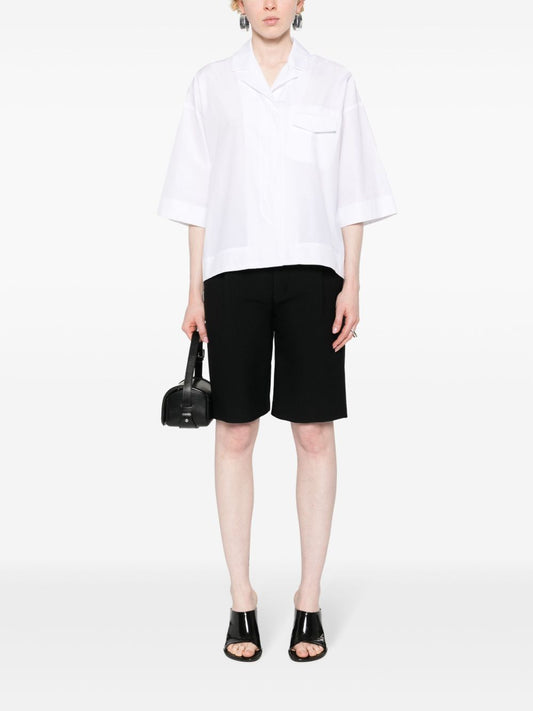 Sportmax White Shirts — Crystal-Embellished Cotton Poplin