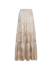 Pierre Louis Mascia Silk Long Skirt - Beige Paisley