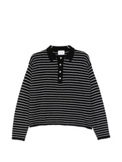 Beyou Cashmere striped polo shirt
