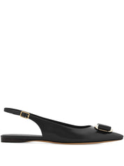 Ferragamo New Vara Plate Flat Slingback - Black Flats