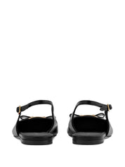 Ferragamo New Vara Plate Flat Slingback - Black Flats