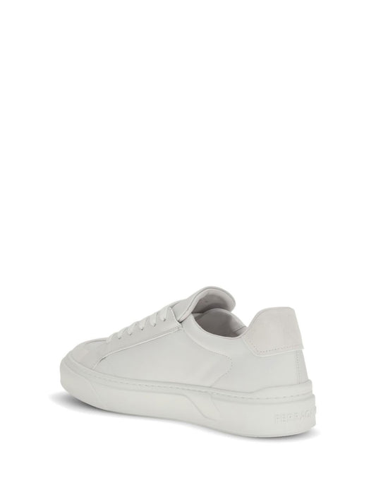 Ferragamo Gancini Sneakers — White Leather for Men