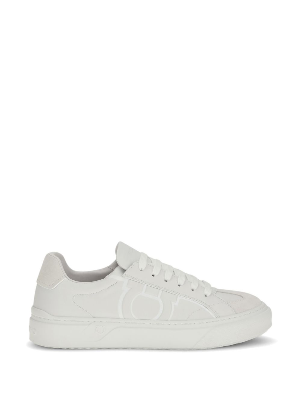 Ferragamo Gancini Sneakers — White Leather for Men