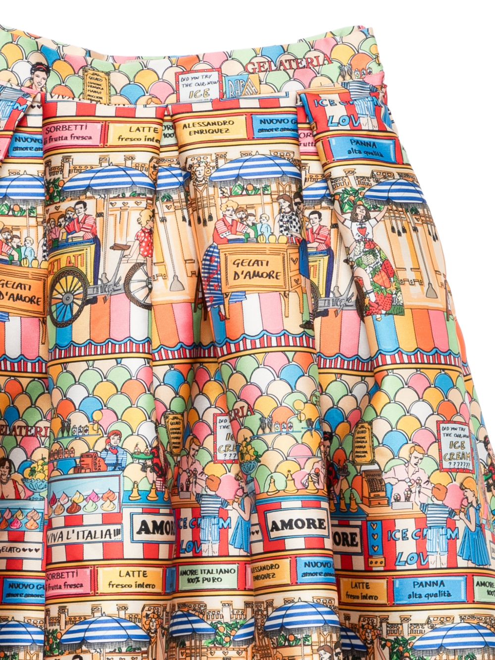 Alessandro Enriquez Skirts — Printed Midi Skirt, Multicolor