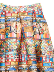 Alessandro Enriquez Skirts — Printed Midi Skirt, Multicolor