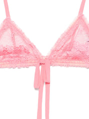 The Attico Lace Triangle Bra — Pink Beachwear & Underwear