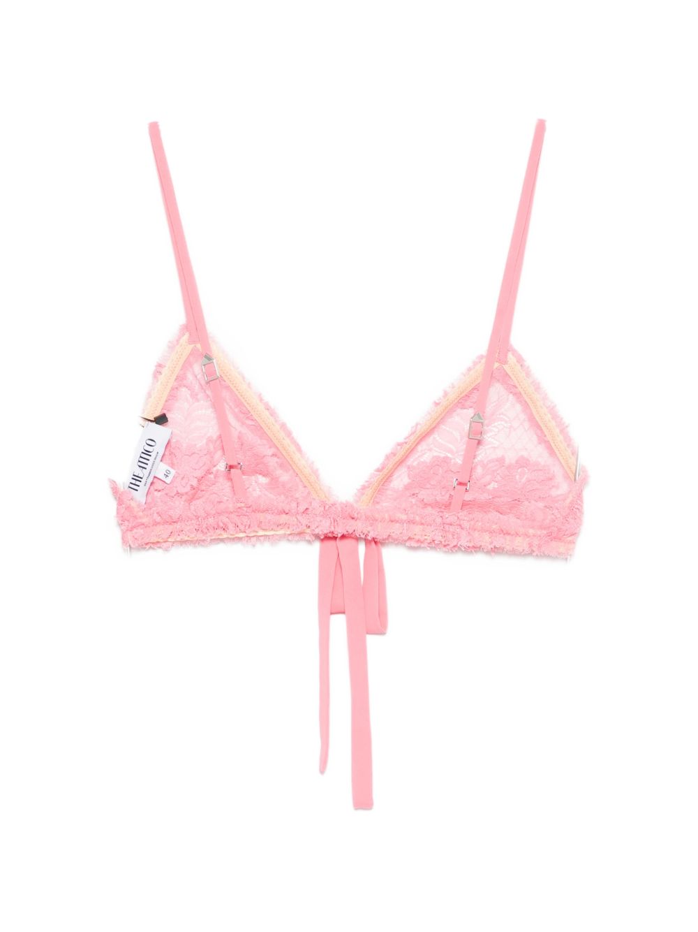 The Attico Lace Triangle Bra — Pink Beachwear & Underwear