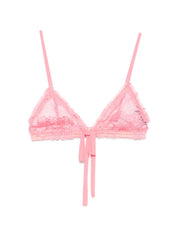 The Attico Lace Triangle Bra — Pink Beachwear & Underwear