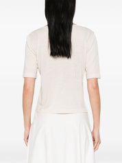 Base Linen & Cotton Blend Sweater — Beige Topwear